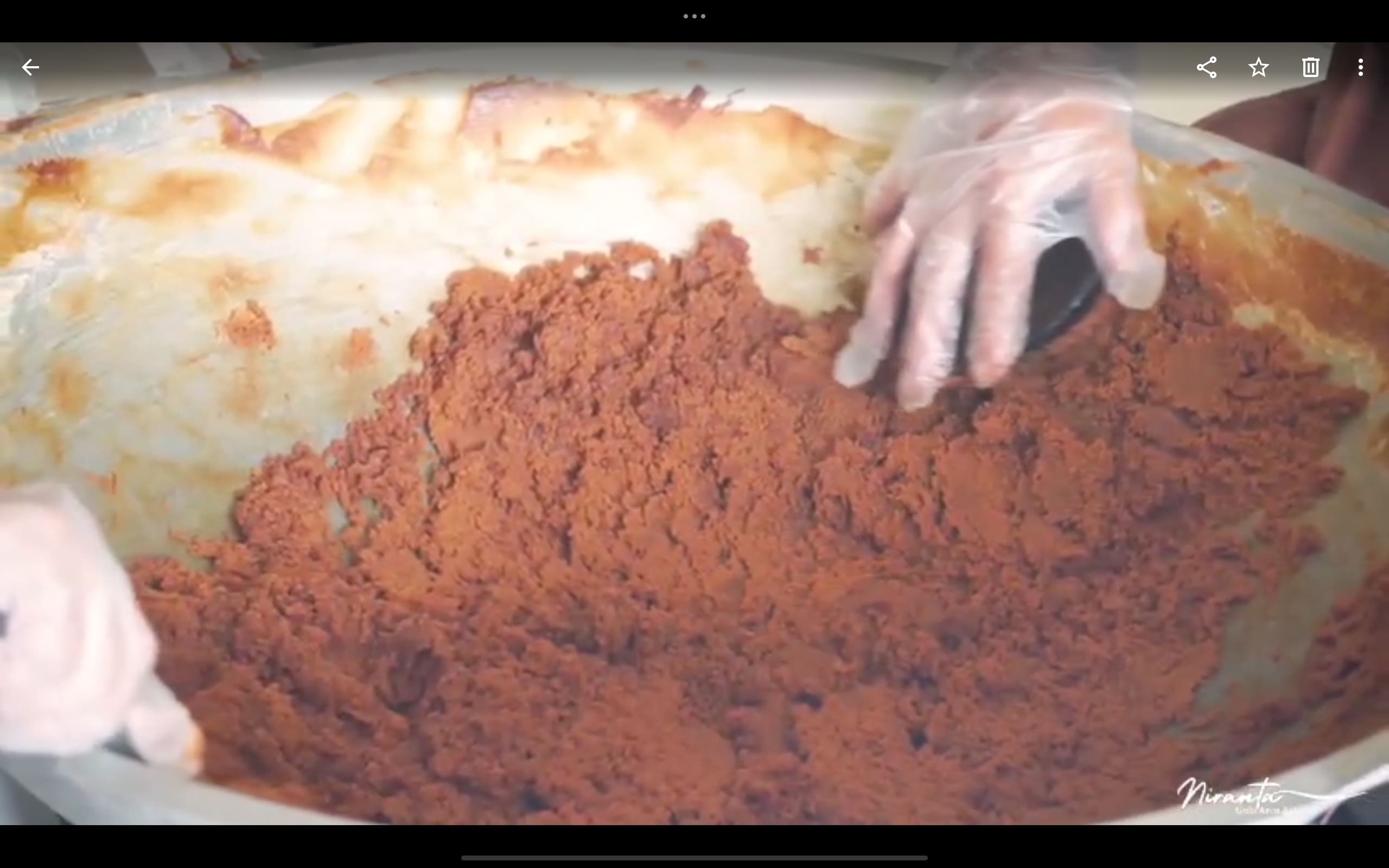 Palm sugar being processed